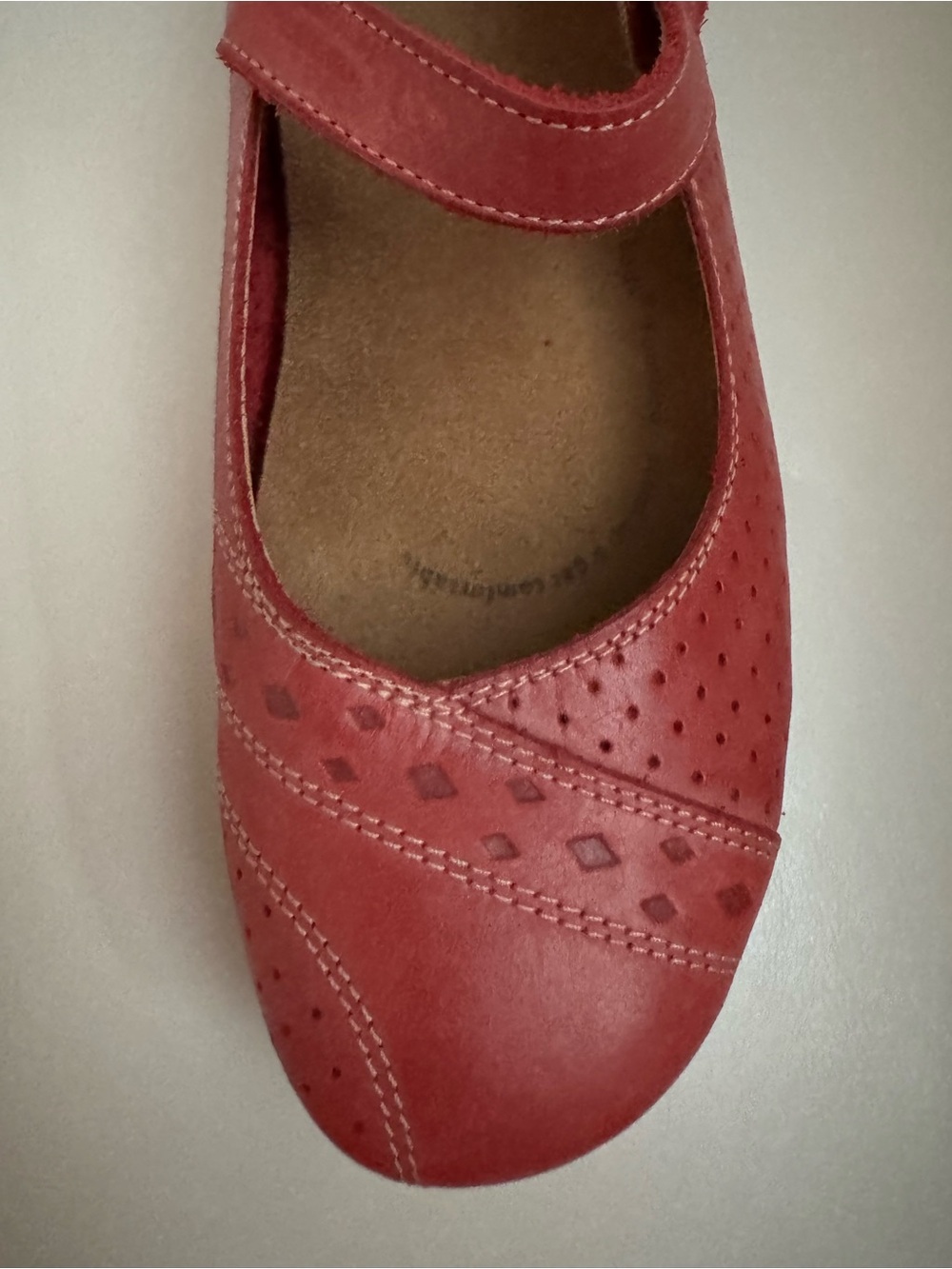 Taos Footwear Red Mary Jane Flats with Strap - Picture 2 of 5